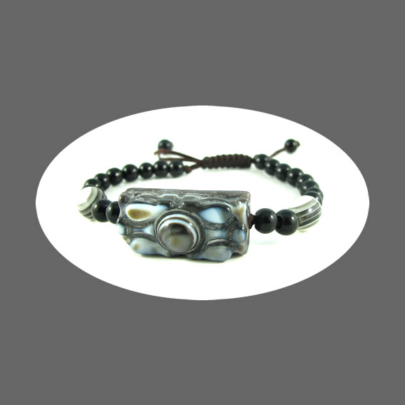 Simply Black Onyx adjustable Bracelet. 7 to 8 inch. - Click Image to Close