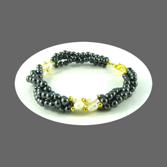 Simply Hematite adjustable Bracelet. 7 to 8 inch. - Click Image to Close