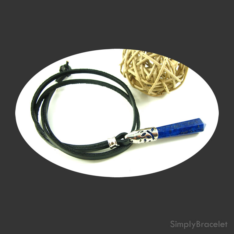 Leather cord, black, 28 inch, Lapis pendant necklace. Each. - Click Image to Close