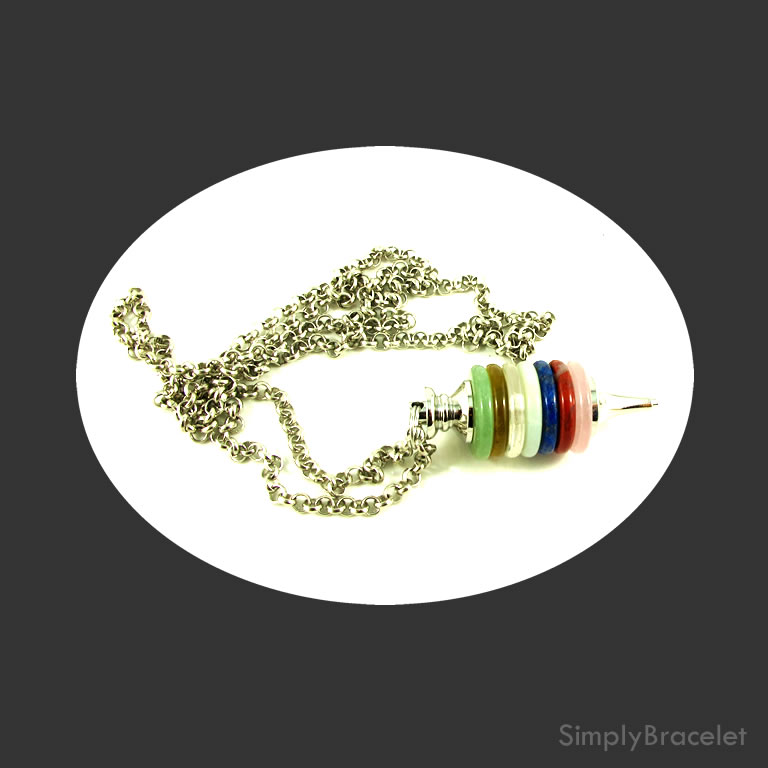 Necklace, 29 inch, 4mm rolo chain, Chakra Pendant. - Click Image to Close